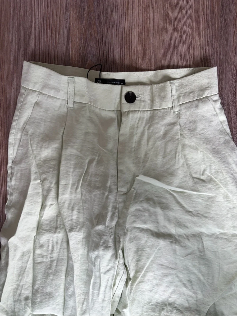 Zara Light Sage Men's Linen-Blend Chinos